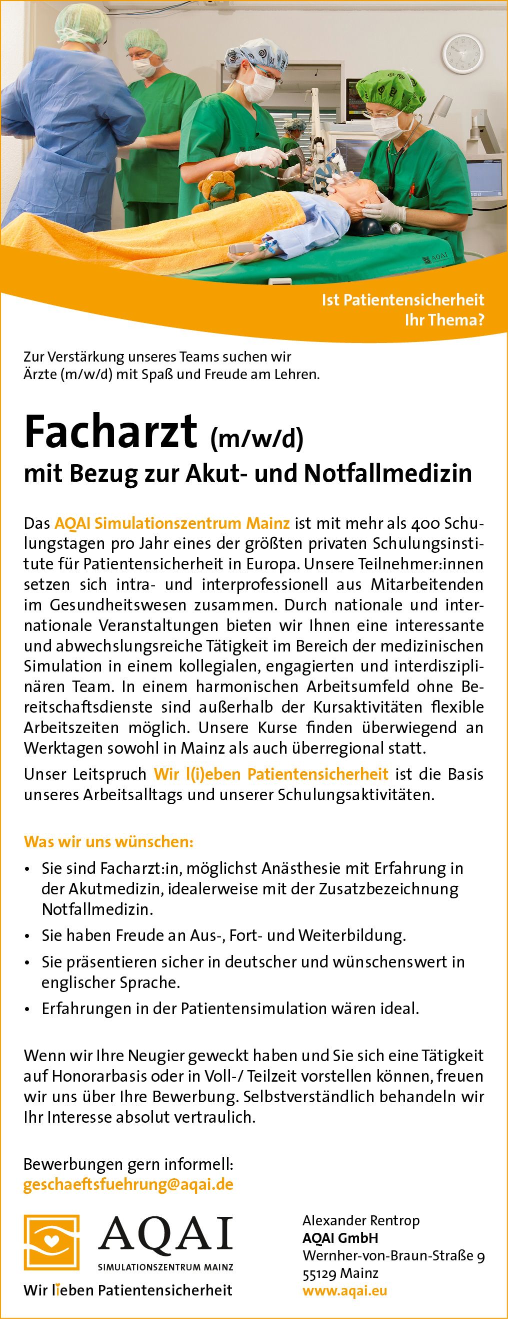 Stellenanzeige