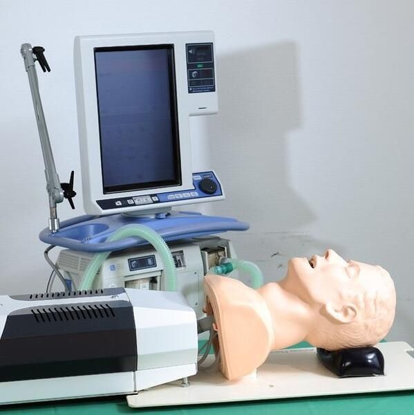 Puppe eines Kopfes mit Beatmungsgerät